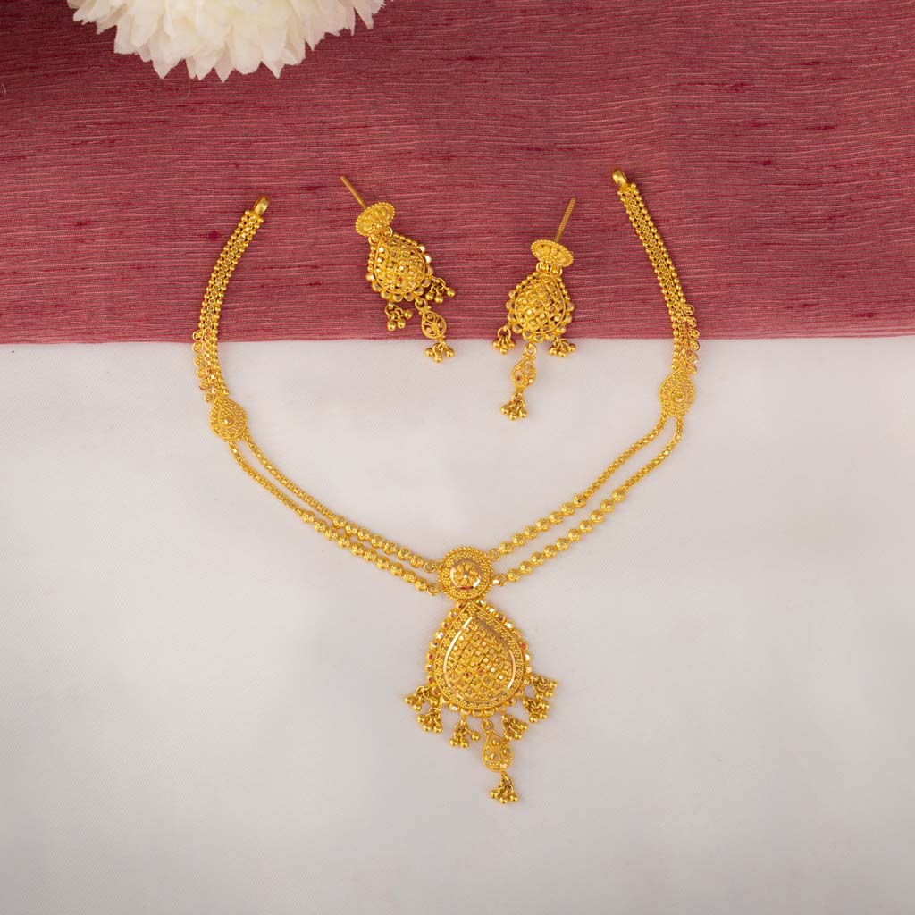 Plain Gold Jewelry: 22k Necklace Set for Women – Jewelegance