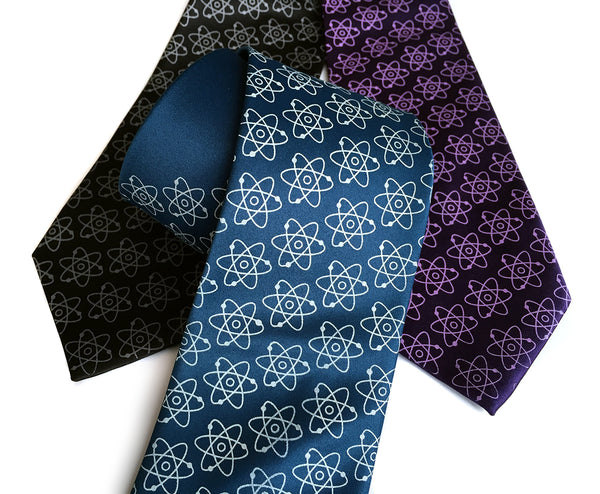 Cyberoptix atom print neckties