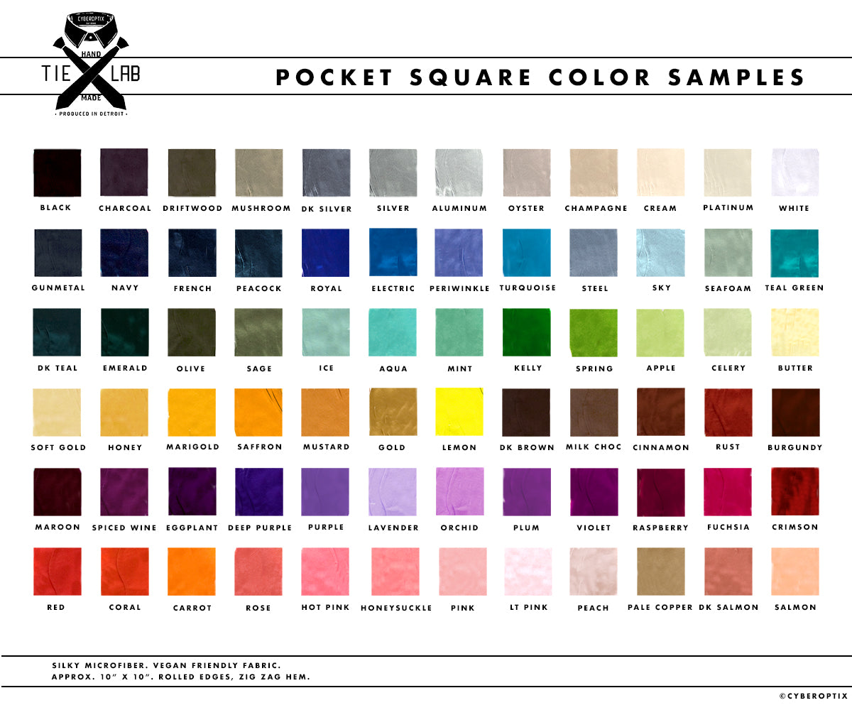 Cyberoptix pocket square color chart