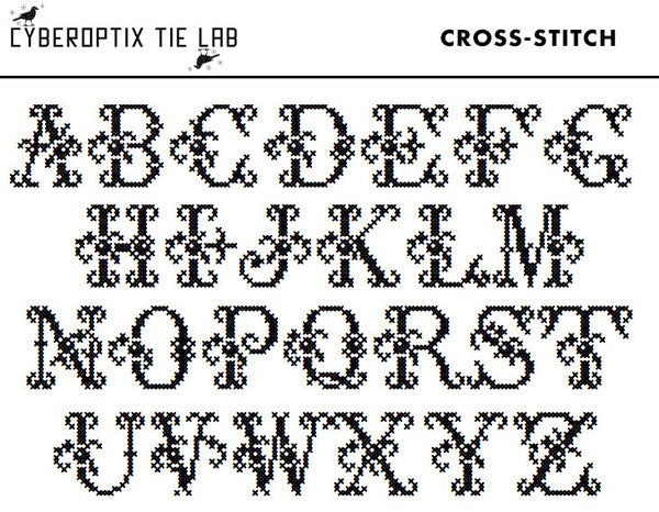 Cyberoptix Cross Stitch Print A-Z