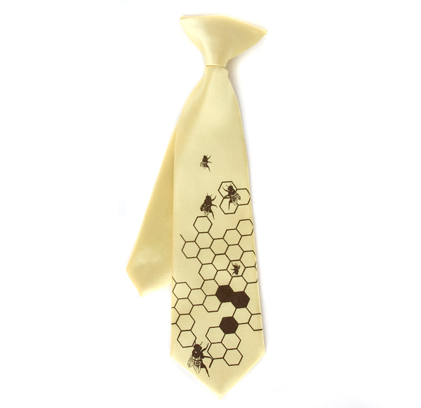 Boy's honey bee clip on tie