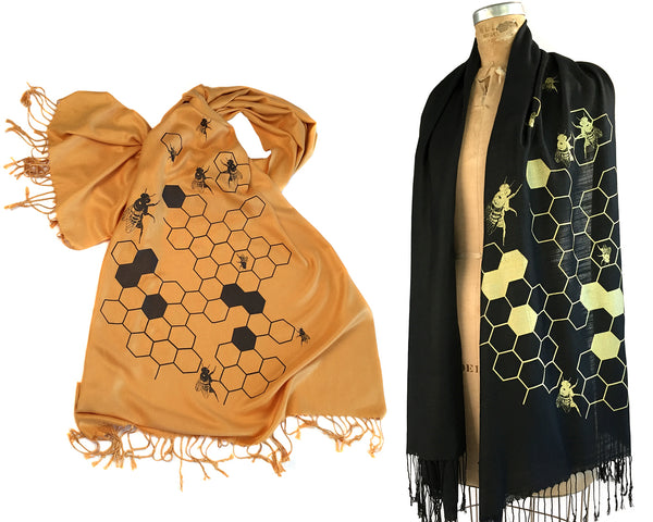 Honey Bee pashmina scarves