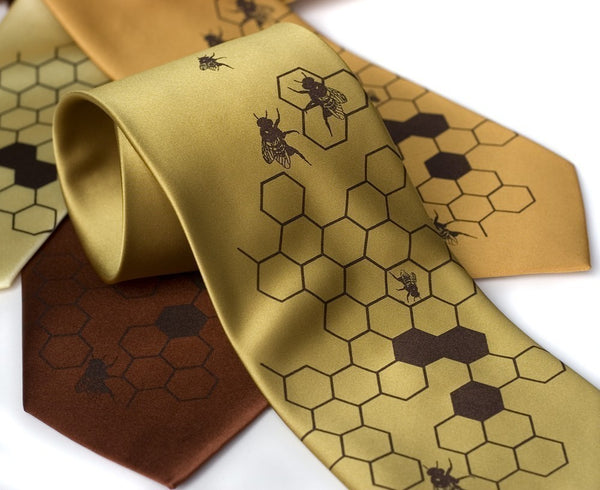Honey Bee silk necktie