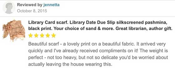Library Date Due Card Scarf reviews