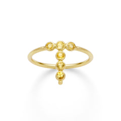 Bague AA Or jaune et Saphirs Jaunes