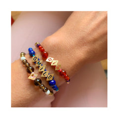 Bracelet Alphabet Aloha 4 lettres à personnaliser Or jaune et Diamant