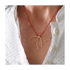 Collier Nœud Or jaune et Diamants