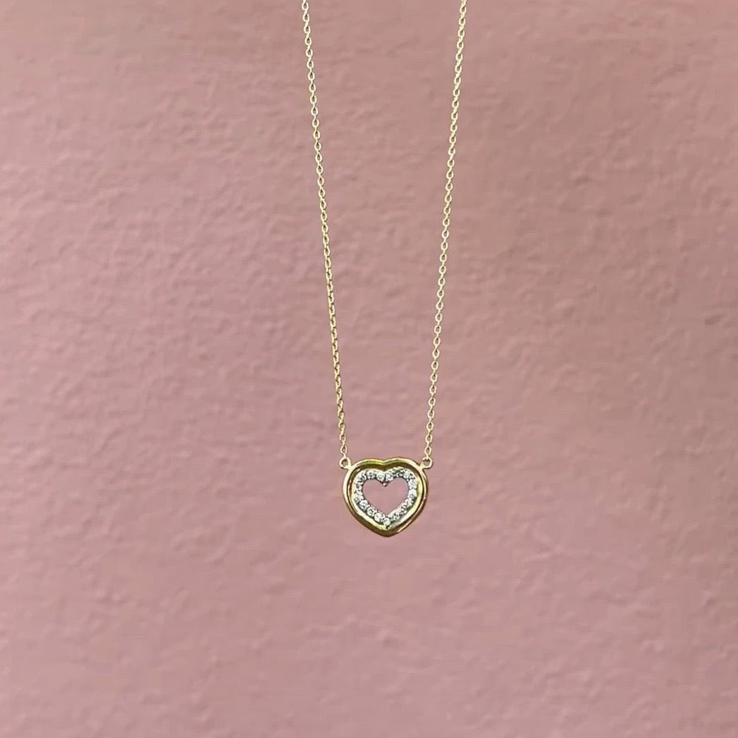 heart necklace yellow gold