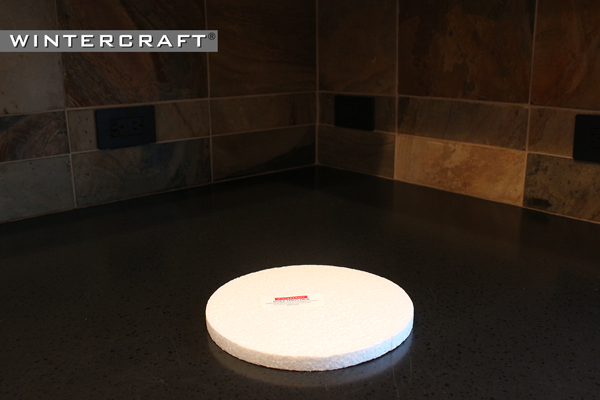 Place Wintercraft Insulation Disk on Counter near sink