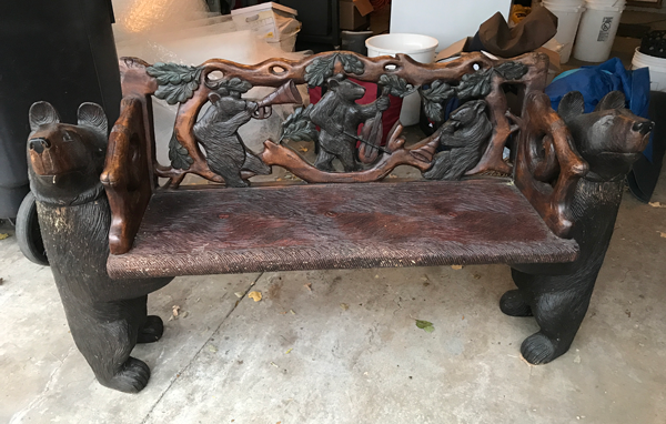 Carved Bear bench