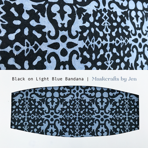 Black on Light Blue Bandana