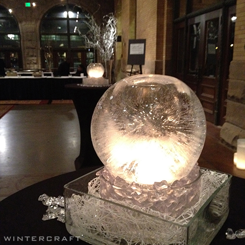 Wintercraft IceLantern - Globe Ice Lanterns on display at Childrens Heart event 