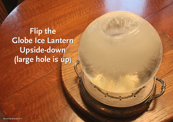 Flip it over Globe Ice Lantern Tulip Centerpiece Wintercraft Ice Wrangler