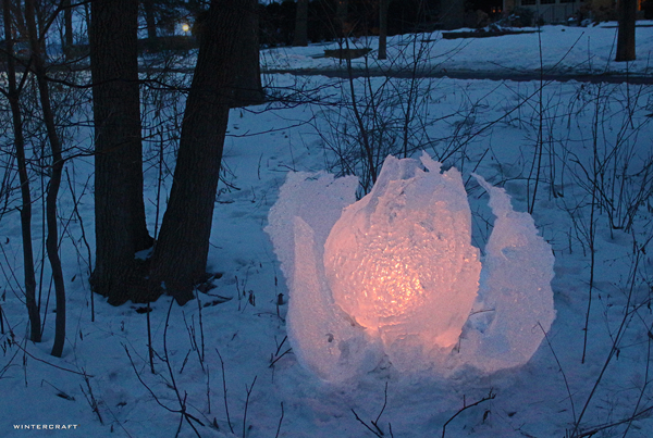 Frilly Bubble Ice Glass Luminary Middlemoon Creekwalk 2016 Wintercraft