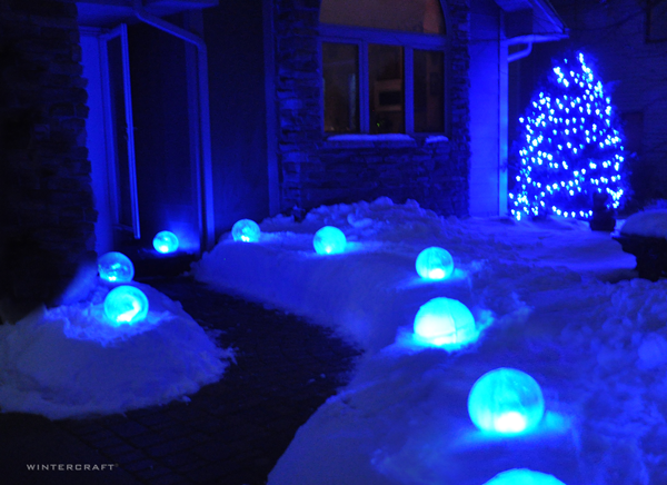 Front Entrance with Blue LED lights Wintercraft 