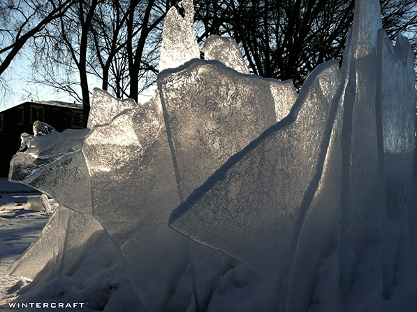 First Ice Glass Harvest of 2014 Wintercraft Custom Luminary Ice Installations