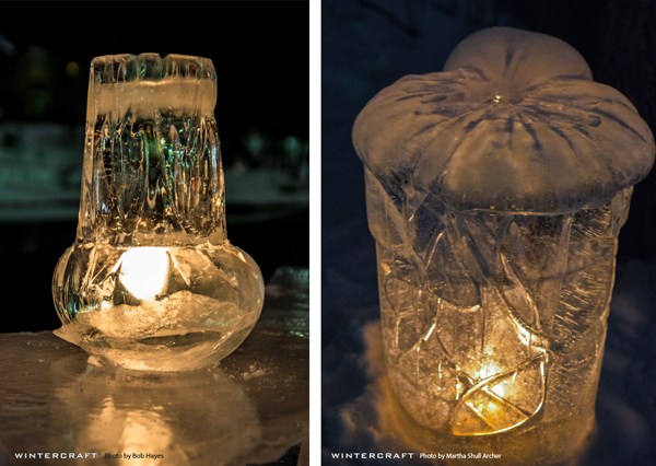 Textured Bucket Ice Lanterns by Wintercraft Ice Wrangler Middlemoon Creekwalk