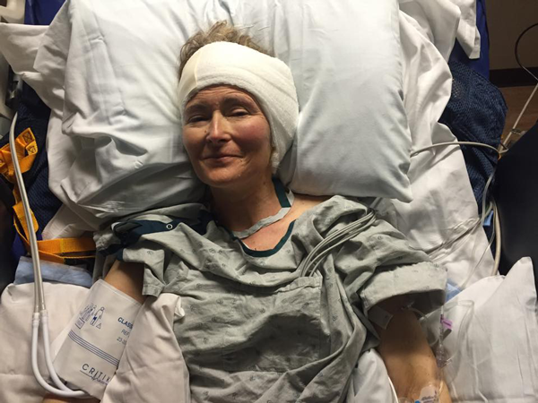 Jen after brain surgery