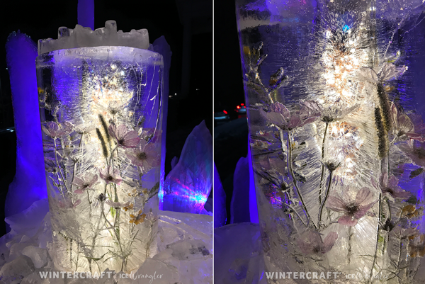 The top Floral Bucket Ice Lantern filled with Cosmos Wintercraft Ice Wrangler