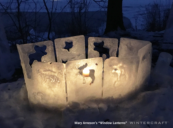Mary Arneson ice windows in 2019 Enchanted Forest 