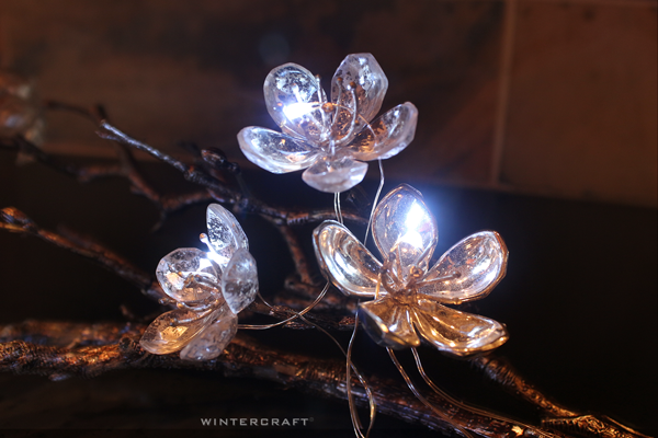 Micro Lights on Wire on Fake Flower Wintercraft Tip Imagine inside a Globe Ice Lantern!