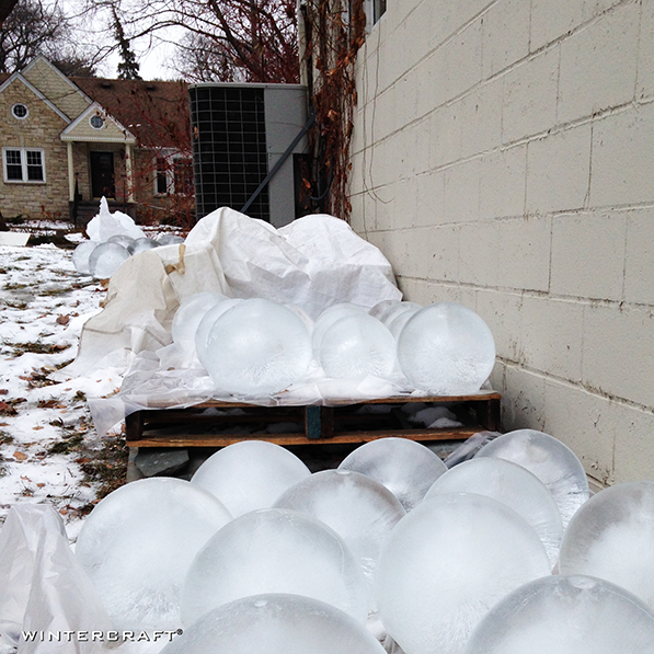 Storing Globe Ice Lanterns on the North side of the house or in the shade, Wintercraft, Solutions to heat with ice lanterns
