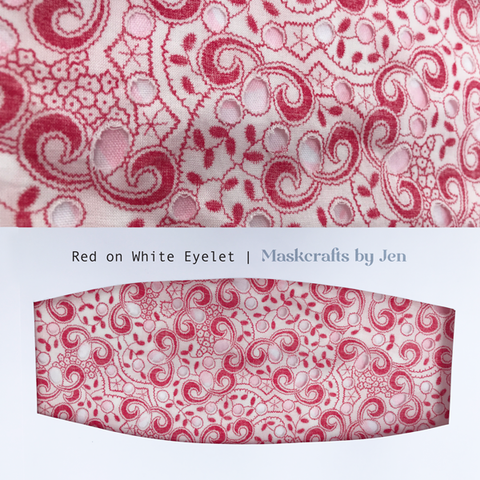 Red on White Eyelet