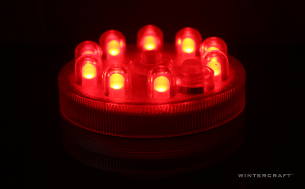 Waterproof Reusable LED Light - 9-Bulb Rotating Color on Red Wintercraft