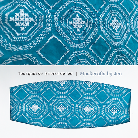 Turquoise Embroidered