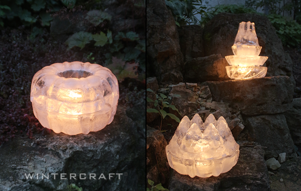 Wintercraft Bundt Pan Stacked Ice Luminaries photo from Ice Luminary Magic! by Jennifer Shea Hedberg