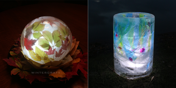 Wintercraft Ice Luminary Magic Book Crepe Paper Globe & Bucket Ice Lanterns