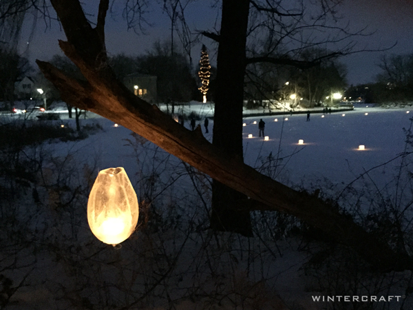 WIntercraft Hanging Egg Ice Lantern by Jennifer Shea Hedberg The Ice Wrangler for Luminary Loppet Enchanted Forest 2016