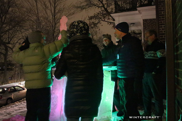 Wintercraft Ice Bar for private party built by Jennifer Shea Hedberg, The Ice Wrangler