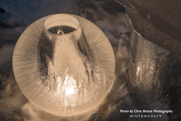 Wintercraft Wide open Globe Ice Lantern by Chris Broste Photography