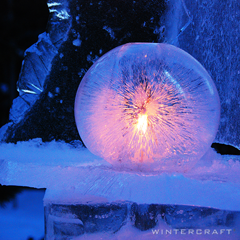 Wintercraft Beautiful Orange Ice Lantern