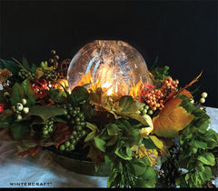 #Wintercraft # Icelanterns Wintercraft centerpiece idea with fall flowers