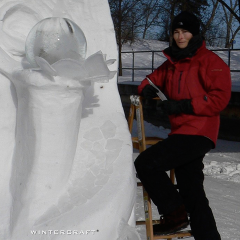 Jennifer Shea Hedberg large snow and ice sculpture wintercraft