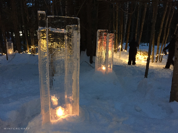 square towers of ice with candles Ice Wrangler