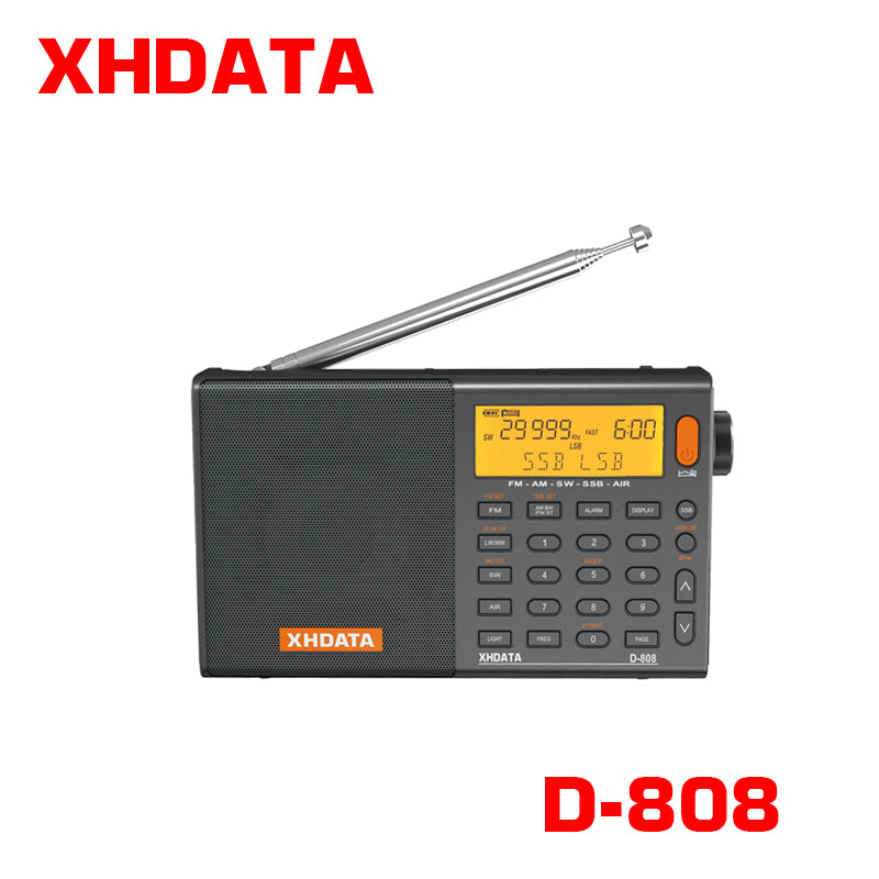 XHDATA D-808 ポケットラジオ FM AM SW LW エアバンド SSB BCL DSP RDS ポータブルラジオ 高感度 超軽