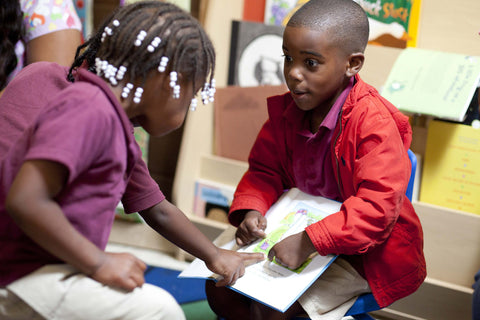 African american Preschoolers Reading