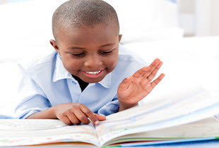 African American Boy Reading