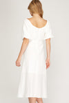 Balloon Sleeve Woven Mini Dress | Off White