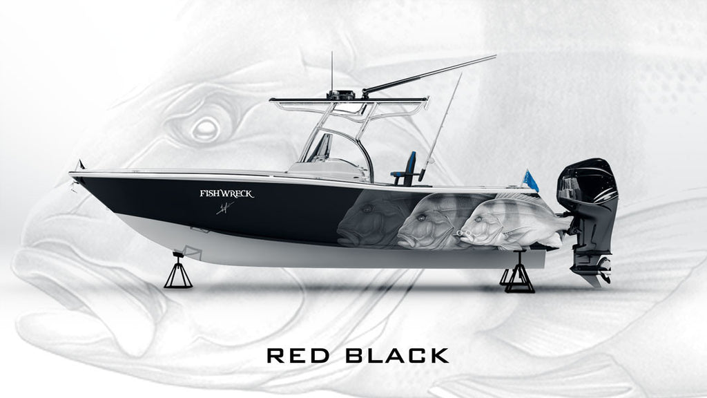 Red Emperor Boat Wrap Black