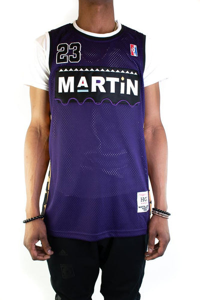 purple and blue jersey