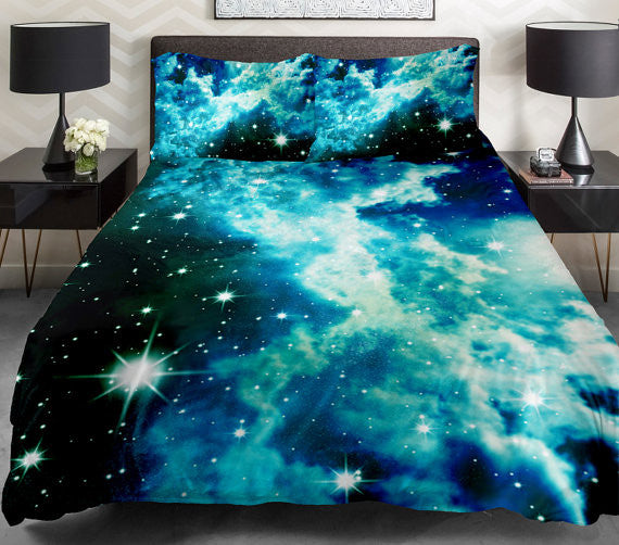 Turquoise Galaxy Bedding Turquoise Galaxy Duvet Cover Set Www