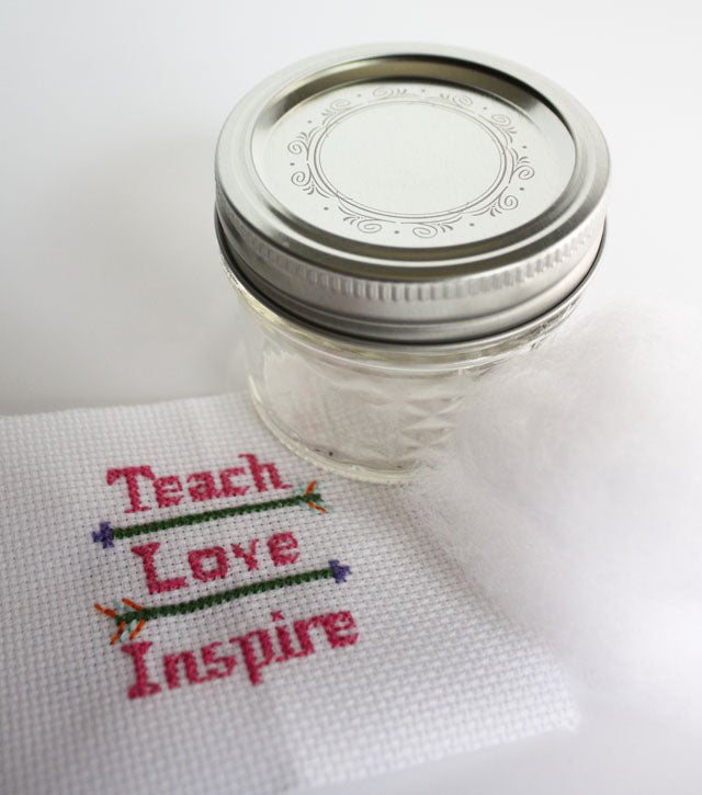 DIY cross stitch kits for book lovers and teacher gifts for end of year or back to school