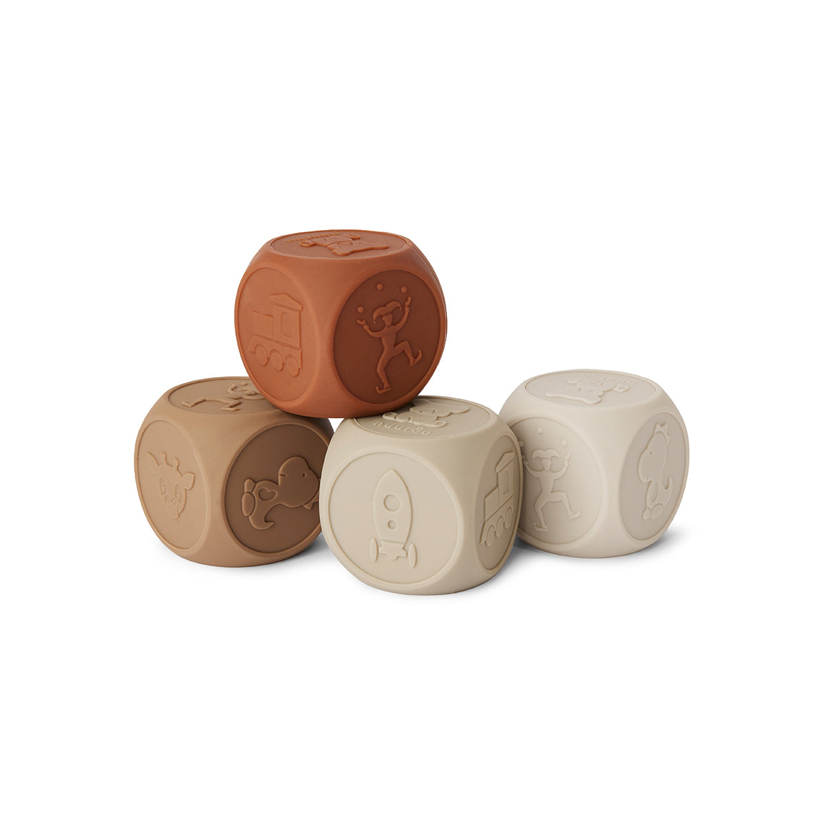 Aanbevolen onregelmatig Wissen Nuuroo siliconen dobbelstenen set van 4 brown color mix | VanZus