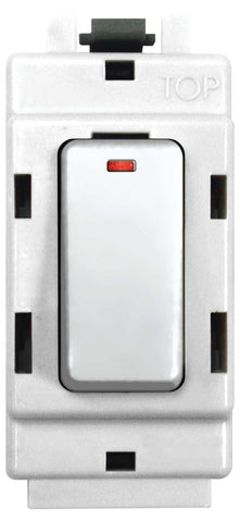 BG Nexus G31 Grid 20AX Double Pole Switch Module With Power Indicator White