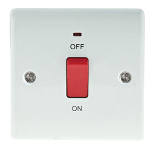 BG Nexus 874AC 45A Double Pole Switch With Indicator Single Plate PRINTED *AIR CONDTIONING*