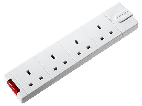 BG UG 13A 4 Gang TRAILING Socket With Power Indicator White